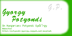 gyorgy potyondi business card